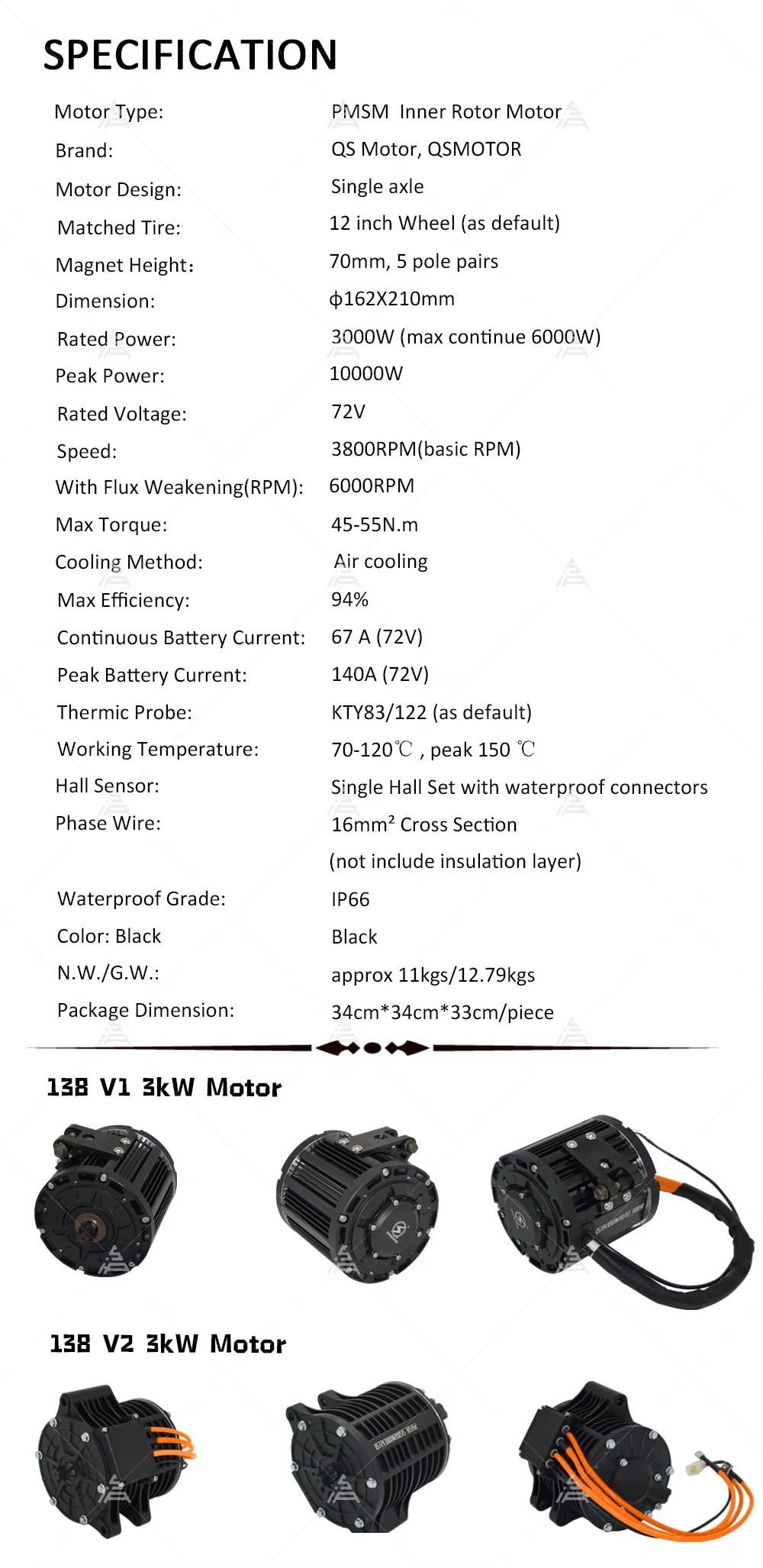 QS138 70H 3000W Orta Tahrik Mo - Mid Drive Motor Kit 72V 3000W incelemesi ve fiyatı